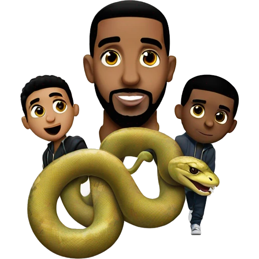 diddy and drake together with snakes emoji