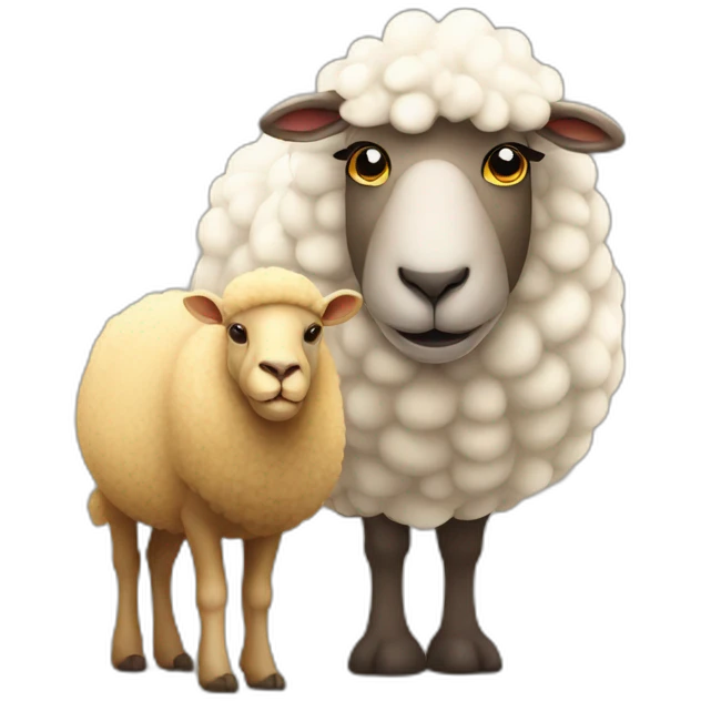Fat sheep and his camel friend emoji
