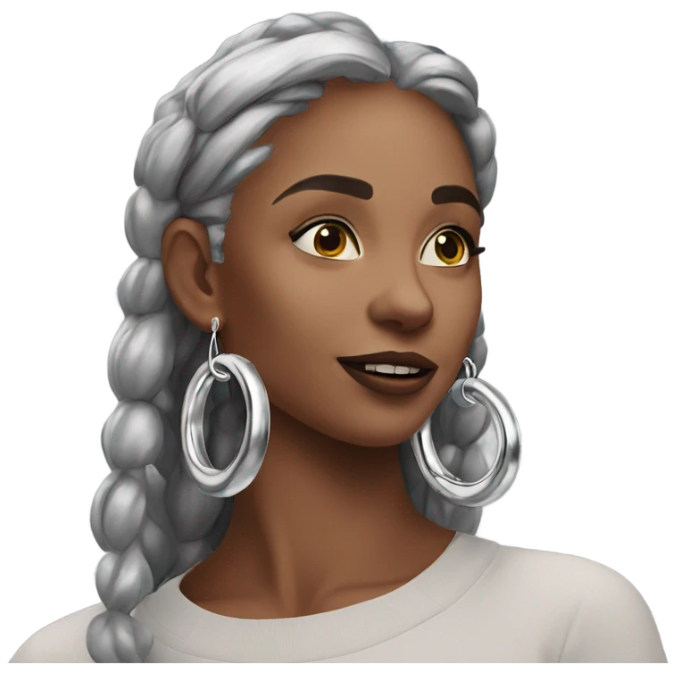 chunky silver hoop earrings emoji