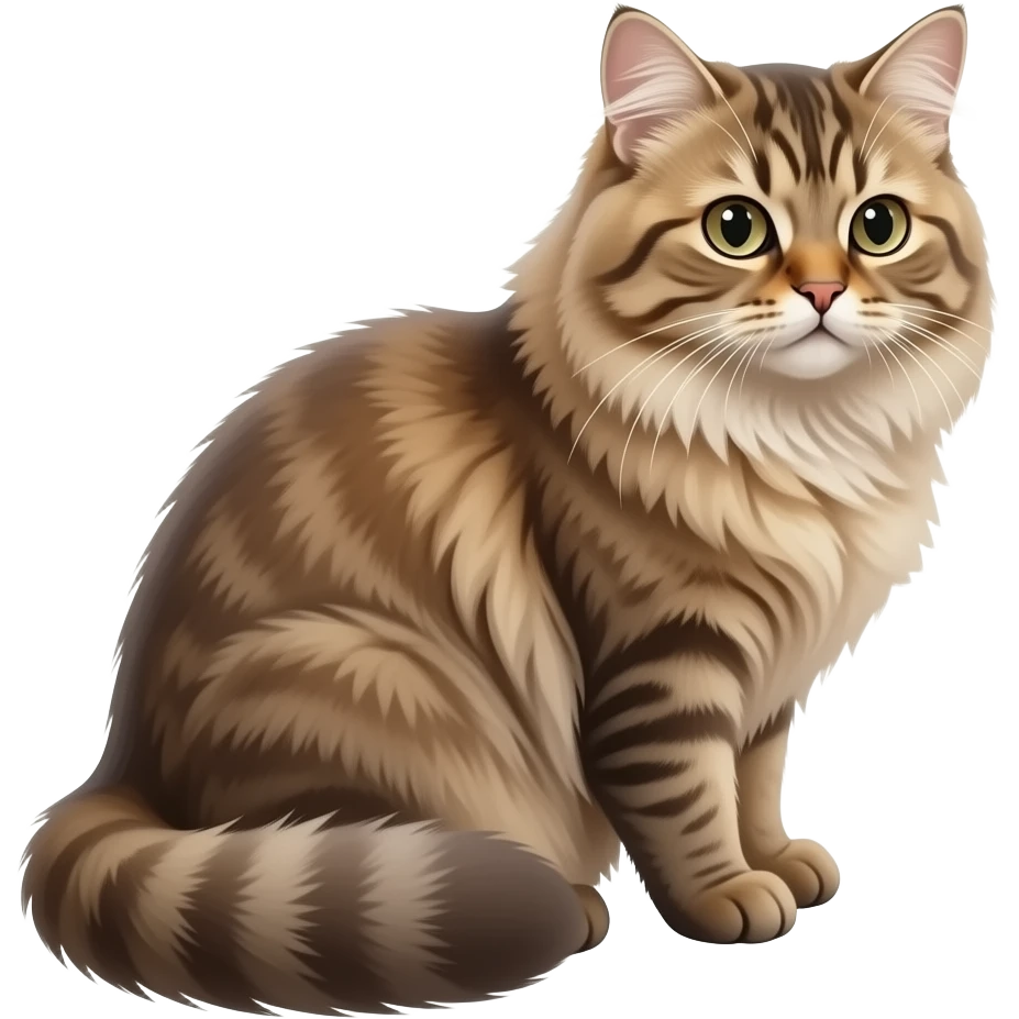 Realistic ugly straight-sitting beautiful fine aesthetic thin Persian cat, back facing to the right emoji
