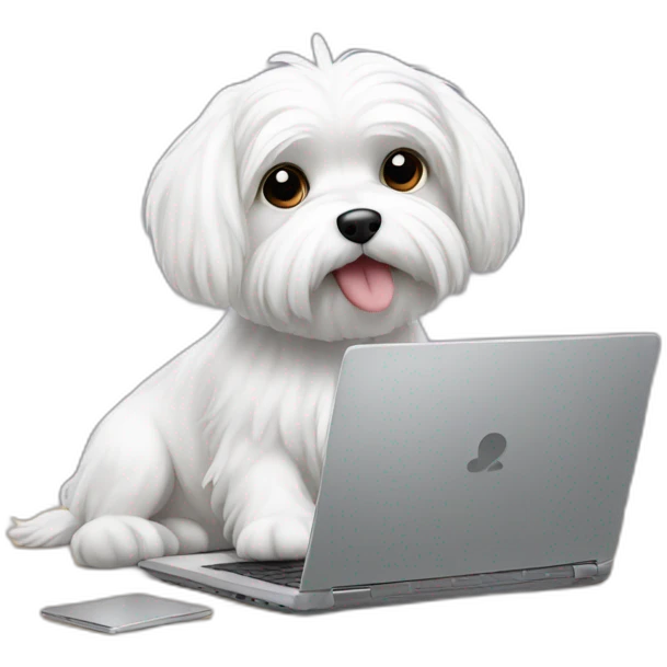 Maltese working on a laptop emoji