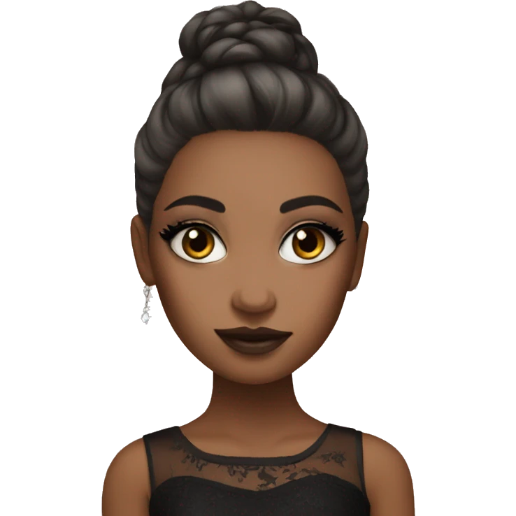 realistic girl in dress with smoky eye makeup  emoji