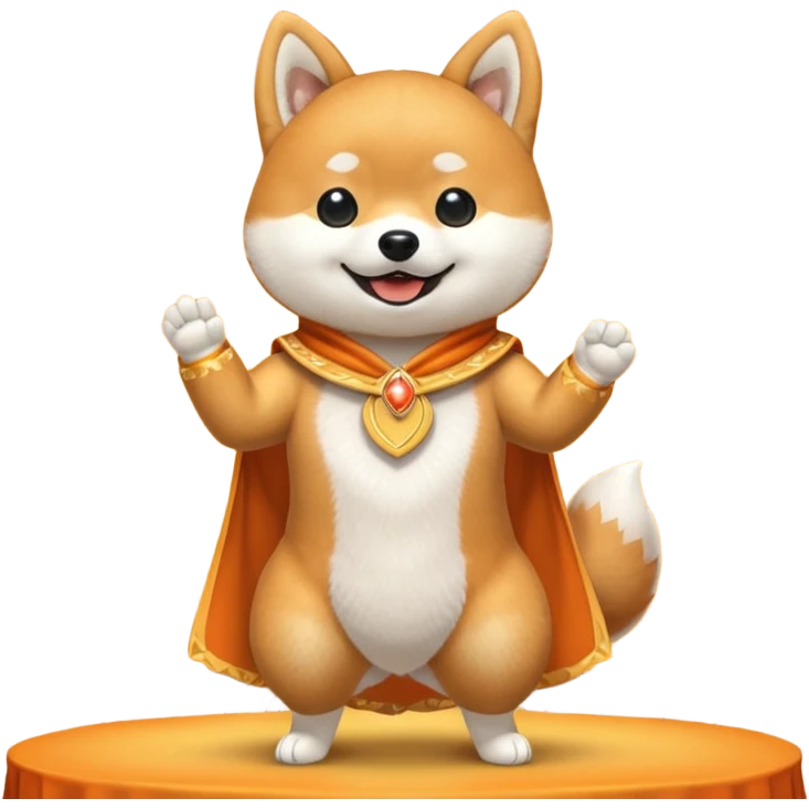  shiba inu performs on stage emoji