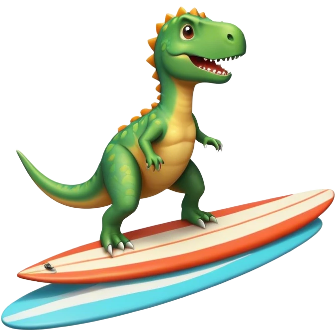 dino riding surf broad emoji
