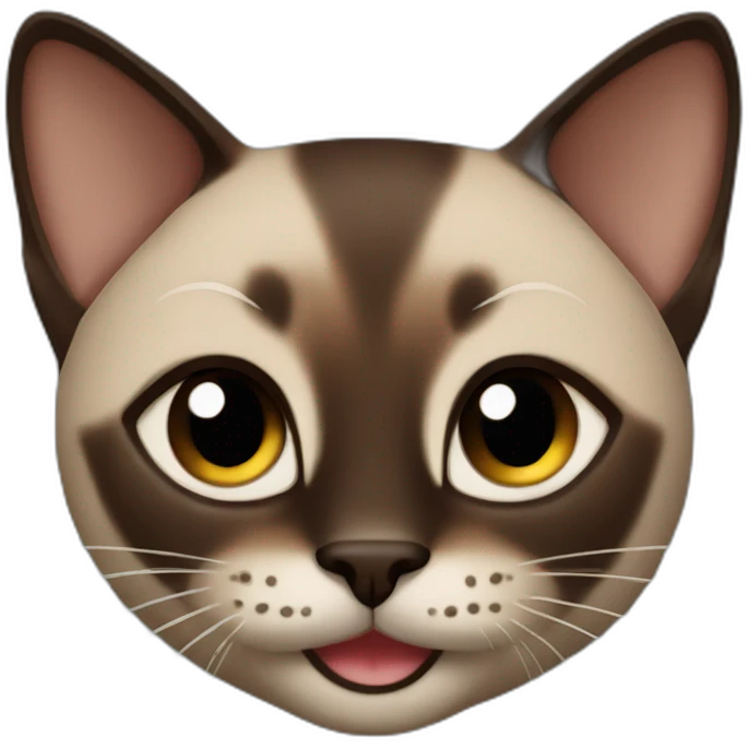 Smile Dark Brown Siamese cat emoji
