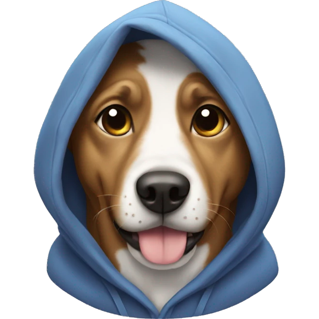 Dog wearing hoodie emoji