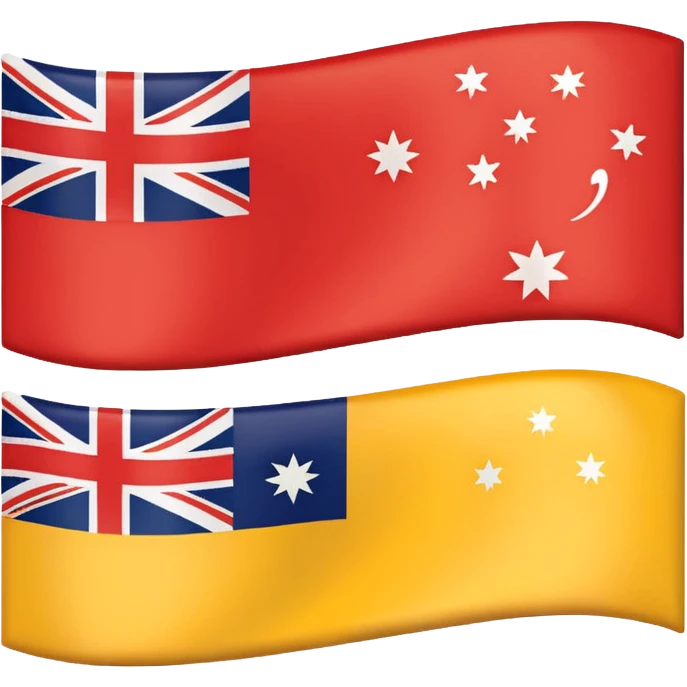 Red and yellow surflifesaving Australia flags emoji