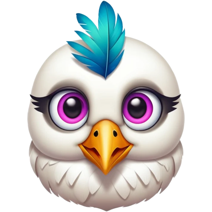 Cute bird with heart-shaped eyes emoji