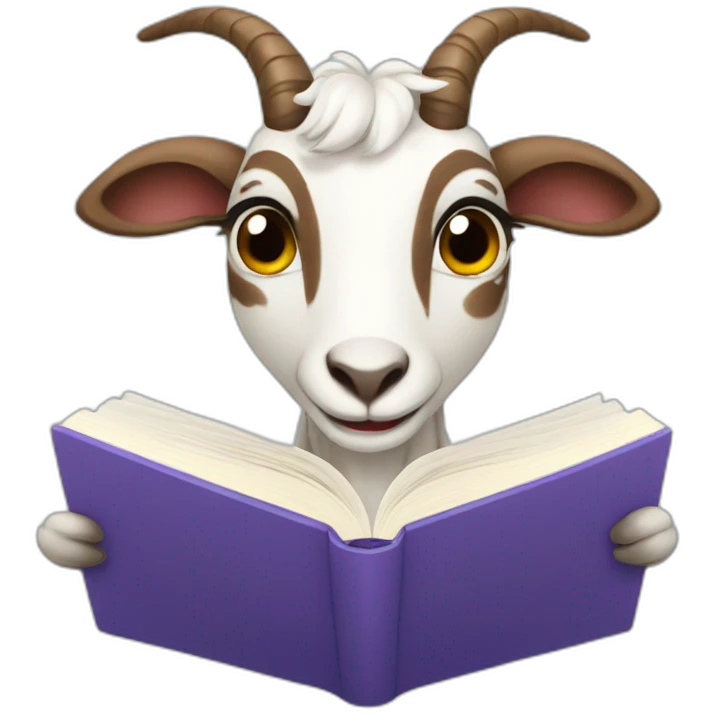 spotted goat reading a book emoji