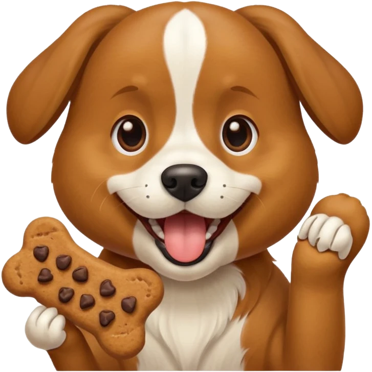dog biting dog treat emoji