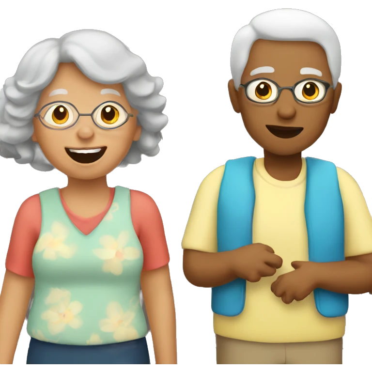 Grandma with a boy and girl emoji