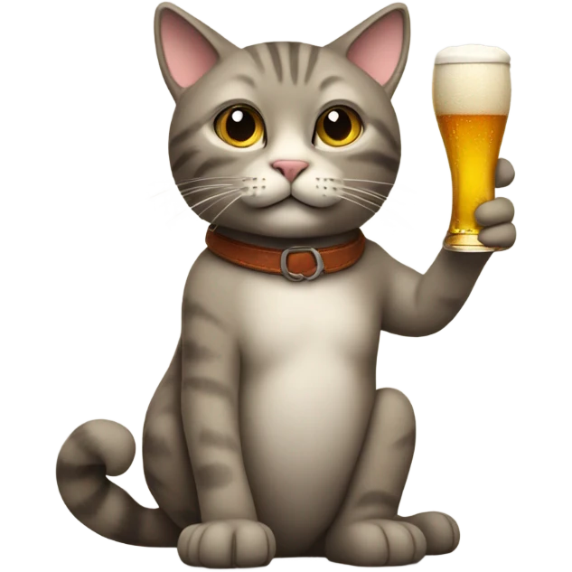 Cat holding a beer emoji