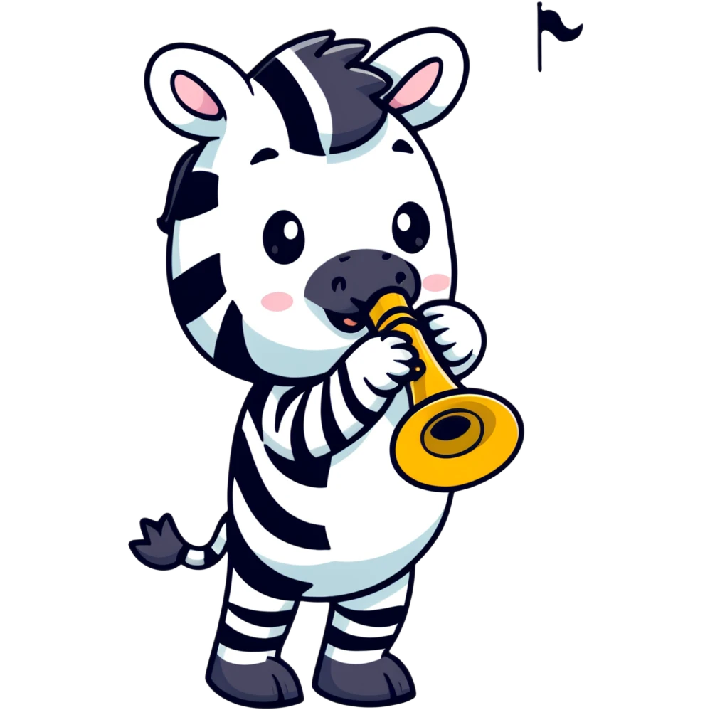 zebra playing trumpet emoji