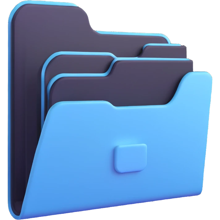 Mac folder icon in light pastel blue color emoji