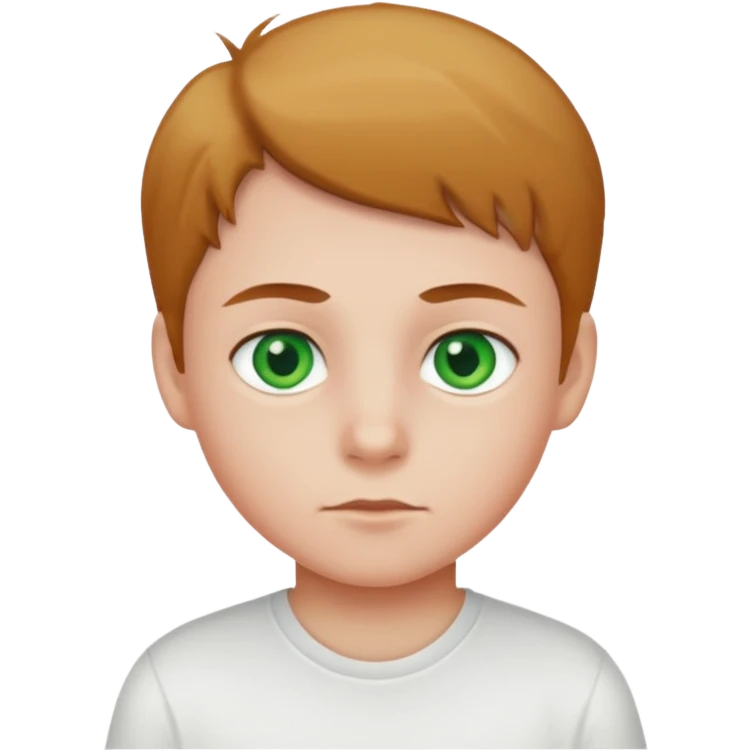green eyed, white shirt kid emoji