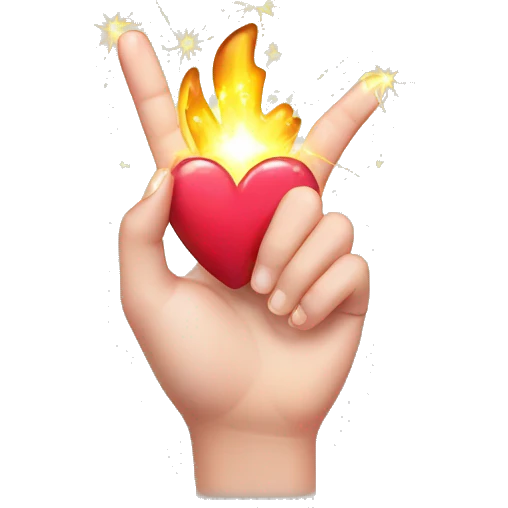 Heart finger with bling and sparks emoji