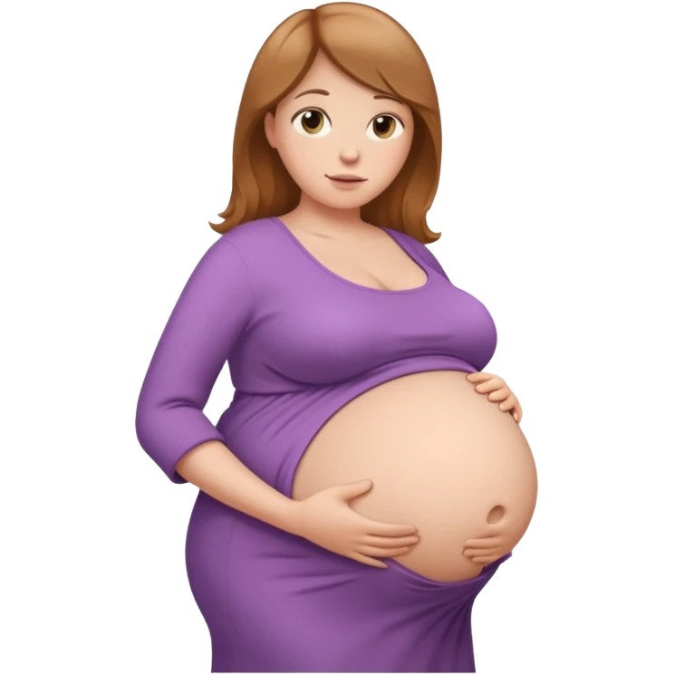 heavily pregnant woman with extremely abnormally huge overdue belly emoji