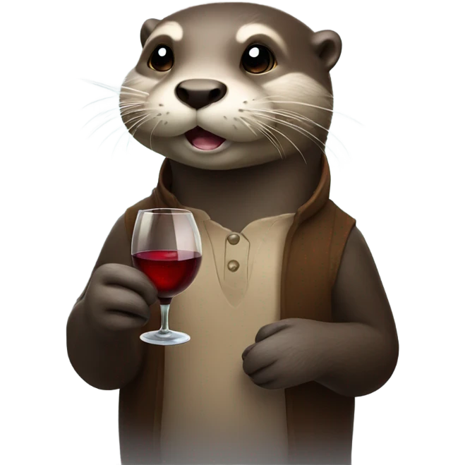 Otter holding wine glass  emoji