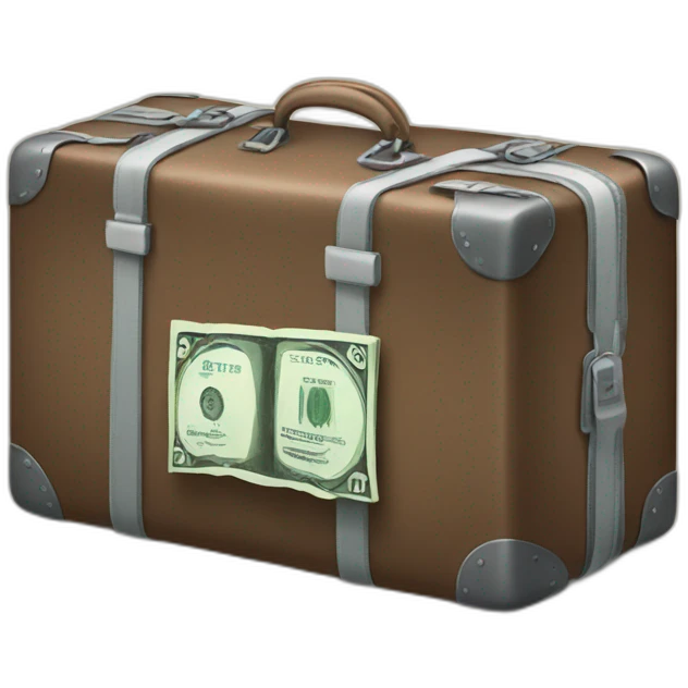  suitcase with dollars emoji
