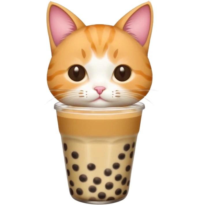 a cat with boba tea emoji
