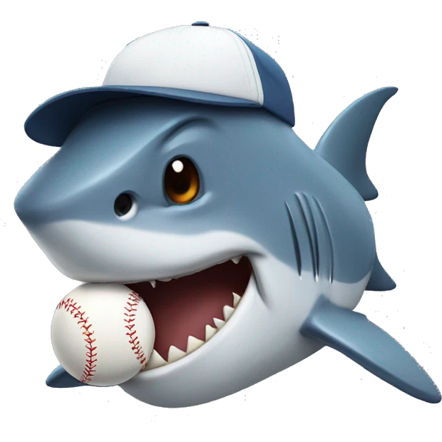 shark with a baseball cap emoji