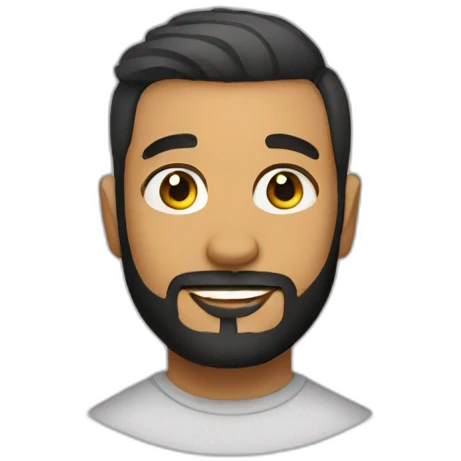 facial tattoos, short hair, and a beard emoji