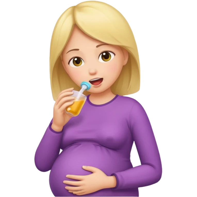 Pregnant women swallowing girl emoji