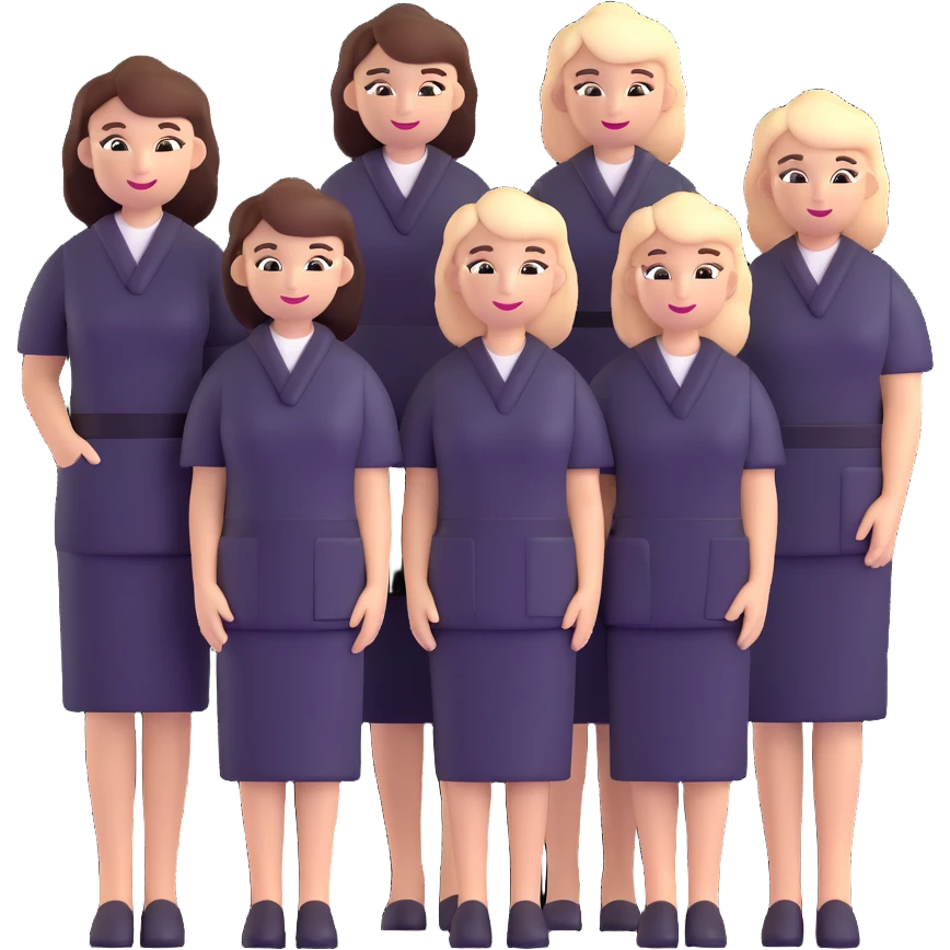hair salon staff team standing together emoji