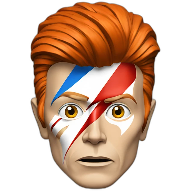 A TOK emoji of david bowie aladdin sane, grey background emoji