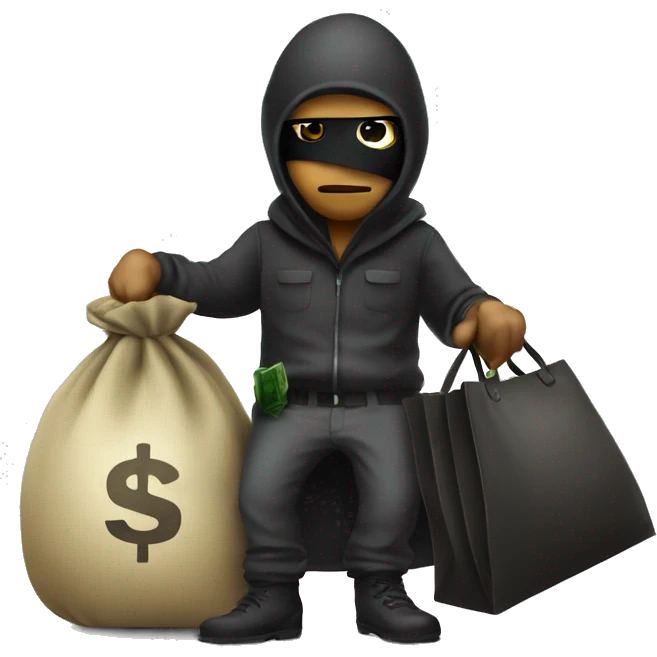 Robber with money bag emoji