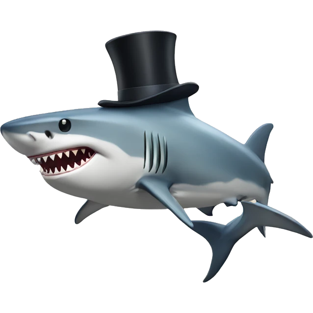 shark with tophat emoji