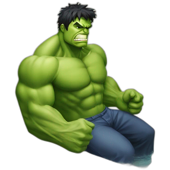 Hulk en el baño emoji