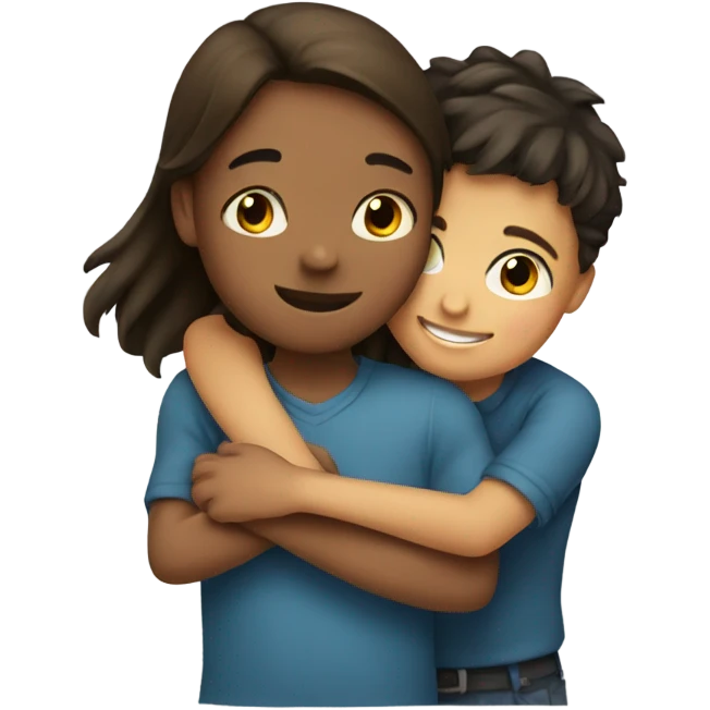 girl hugging a boy emoji