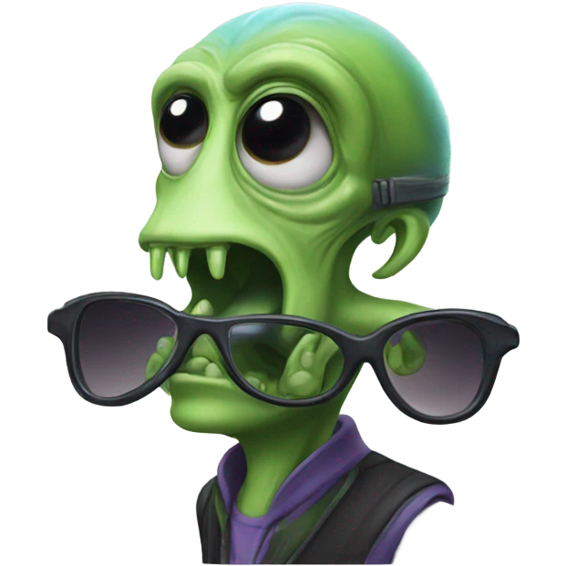 Nerdy alien emoji