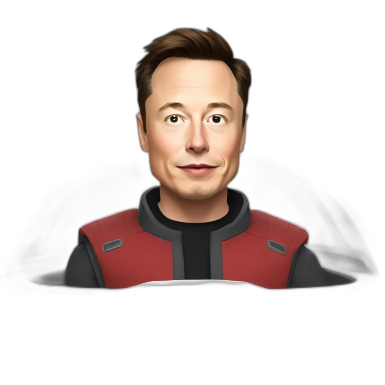 Elon musk in a spaceship emoji
