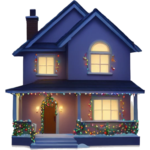 house with christmas lights emoji