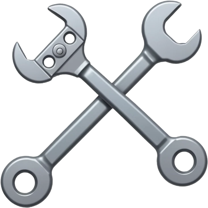 a grey spanner tool in pixel art   emoji