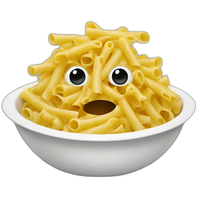 Pasta bowl with face emoji