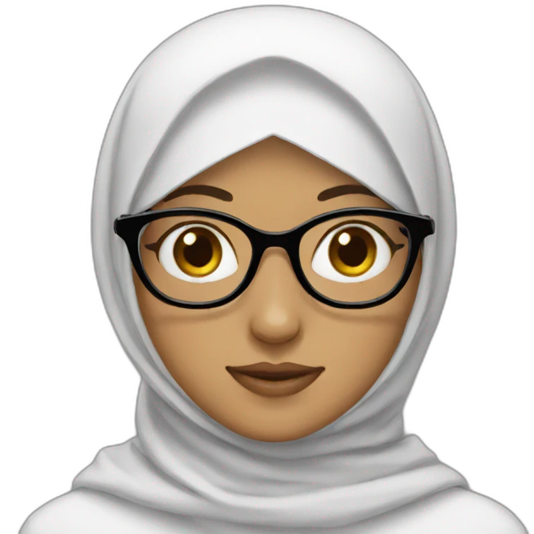 Girl with hijab and specs emoji
