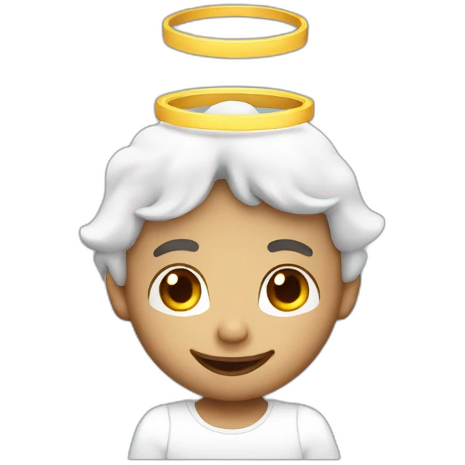 Angel male with halo with cheeky smile emoji