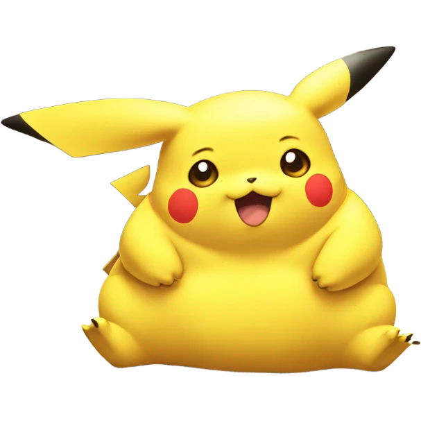 Pikachu but extremely fat emoji