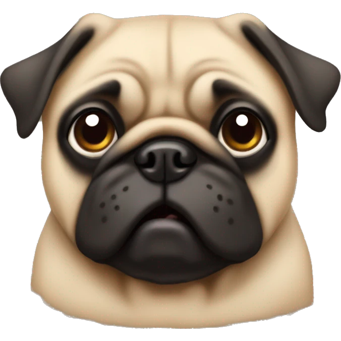A chunky fawn pug emoji