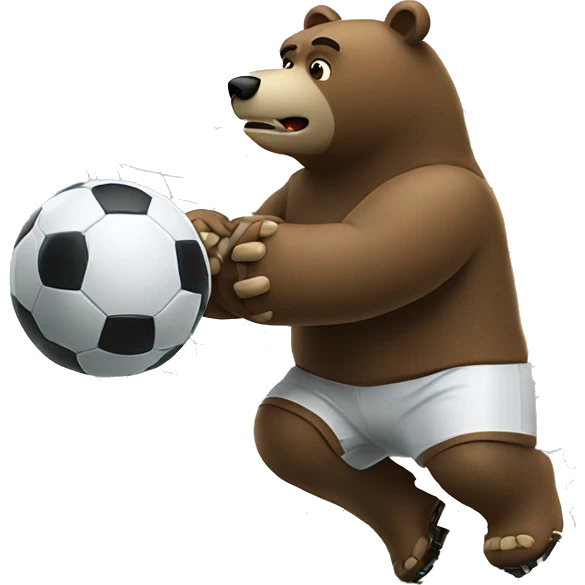 A bear how Shot a Football in a goal but he miss The goal  emoji