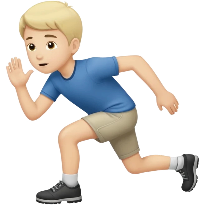 Child boy walking like animal emoji