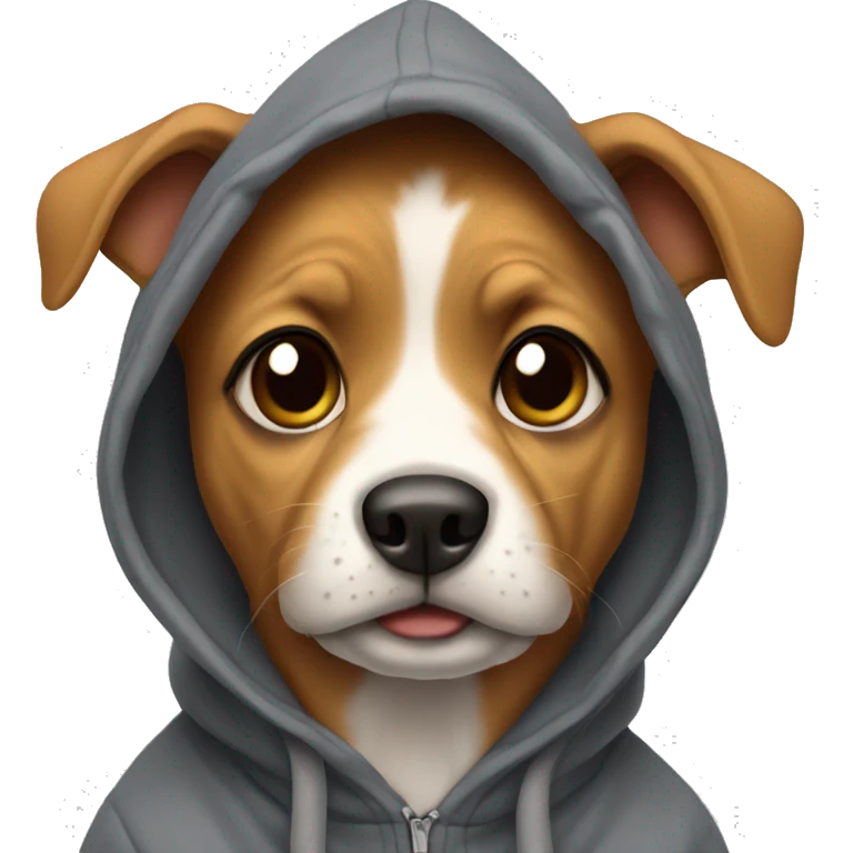 Dog wearing a hoodie emoji