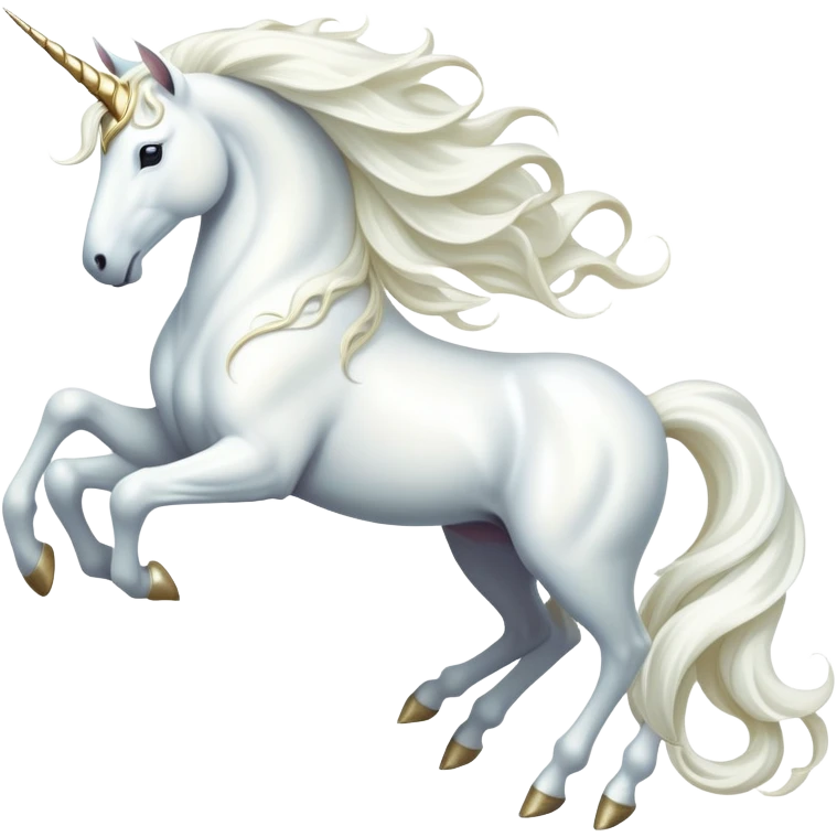 cinematic-noble-white-unicorn-full body-emoji,-poised-and-regal,-with-a-slender,-ethereal-form-draped-in-a-pristine-white-color,-a-flowing-mane-and-tail,-and-a-glistening,-spiraled-horn-that-radiates-pure-light,-simplified-yet-sharp-and-majestic, zoomed out to show a majestic unicorn emoji