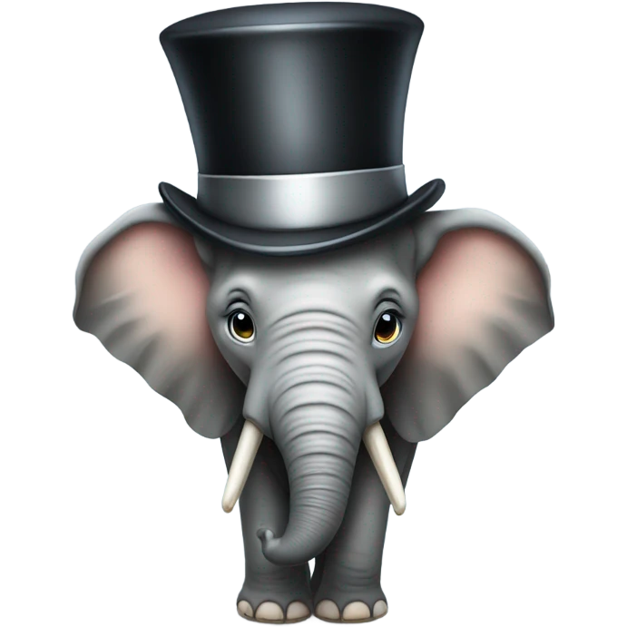 Elephant with a top hat  emoji