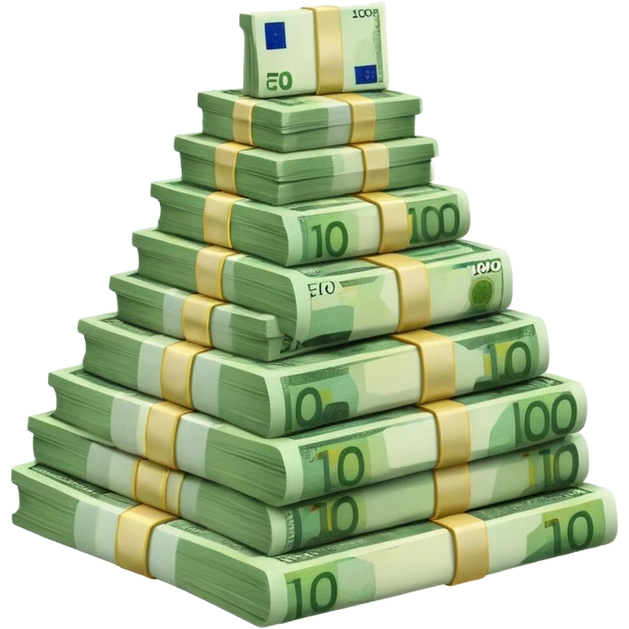 a mountain of packs of euros emoji