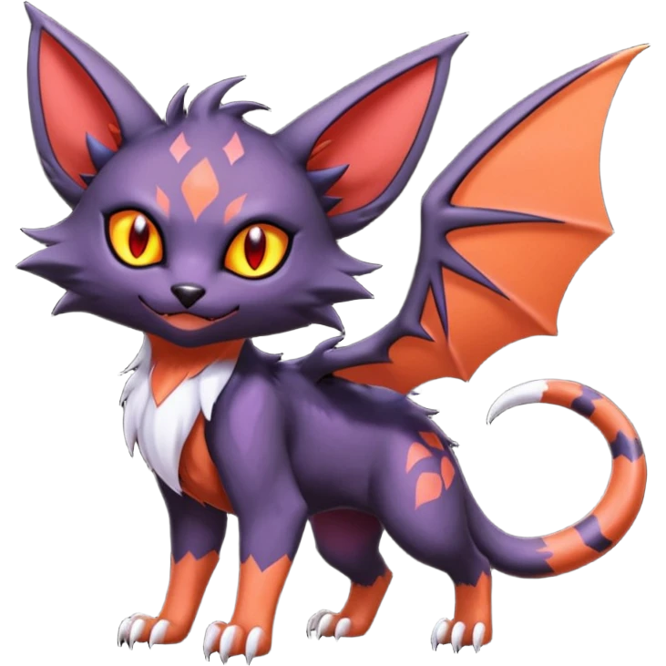 Noivern-Noibat-Torracat-Litten-Lykoi-fusion emoji