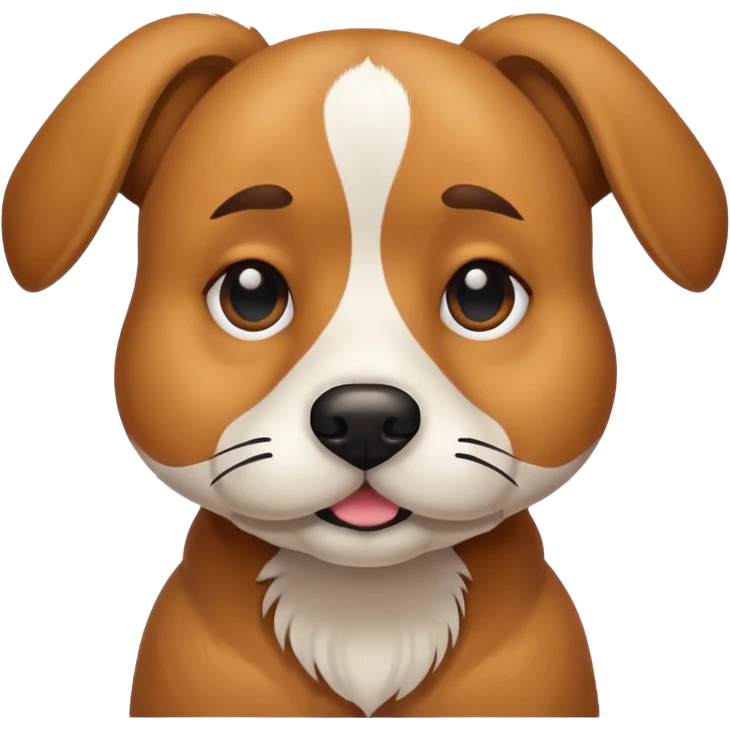 A dog that has a mustache emoji